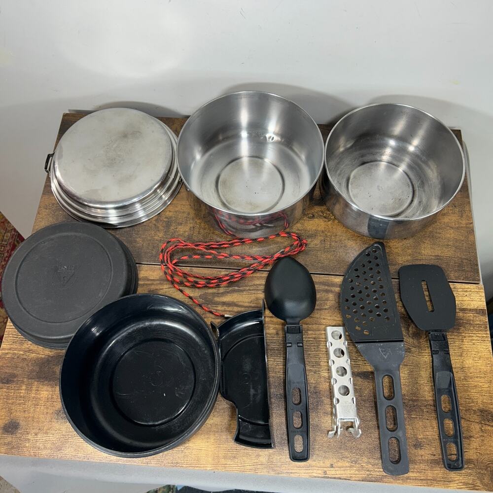 MSR 10 Piece Alpine 1 Camping Hiking Cooking Set 2L & 1.5L Pots
